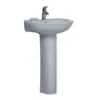 Oakham Ocean 2 Tap Holes Basin with Full Pedestal 560mm - White