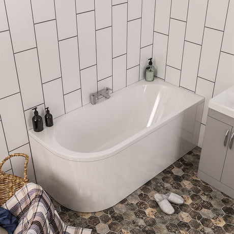 Eastbrook Biscay Double Ended Bath Right Hand 1700mm x 800mm - 5mm Acrylic - White - 42.0052 - TAP 'N' SHOWER