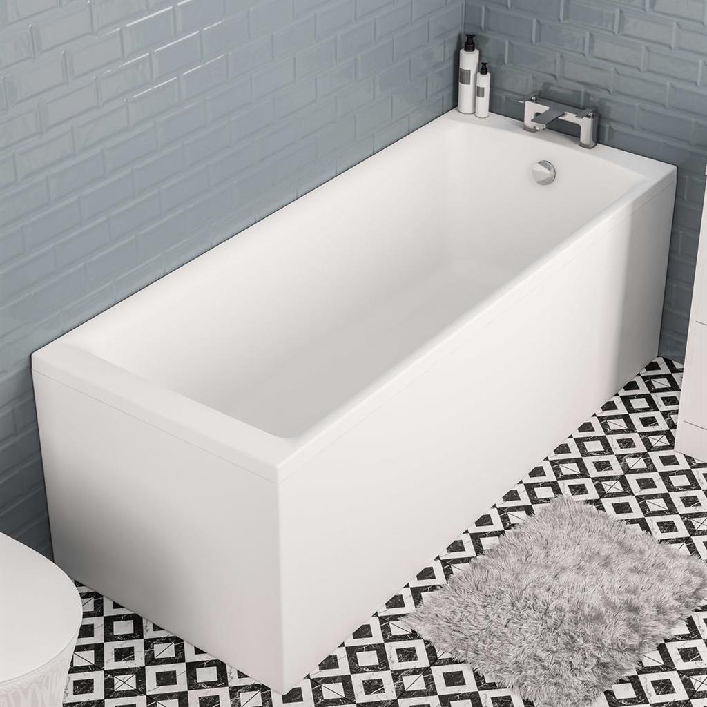 Eastbrook Rockall Single Ended Bath 1675mm x 700mm Matt White - 5mm Acrylic - 42.0509 - TAP 'N' SHOWER