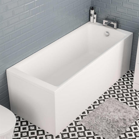 Eastbrook Rockall Single Ended Bath 1675mm x 700mm Matt White - 5mm Acrylic - 42.0509 - TAP 'N' SHOWER