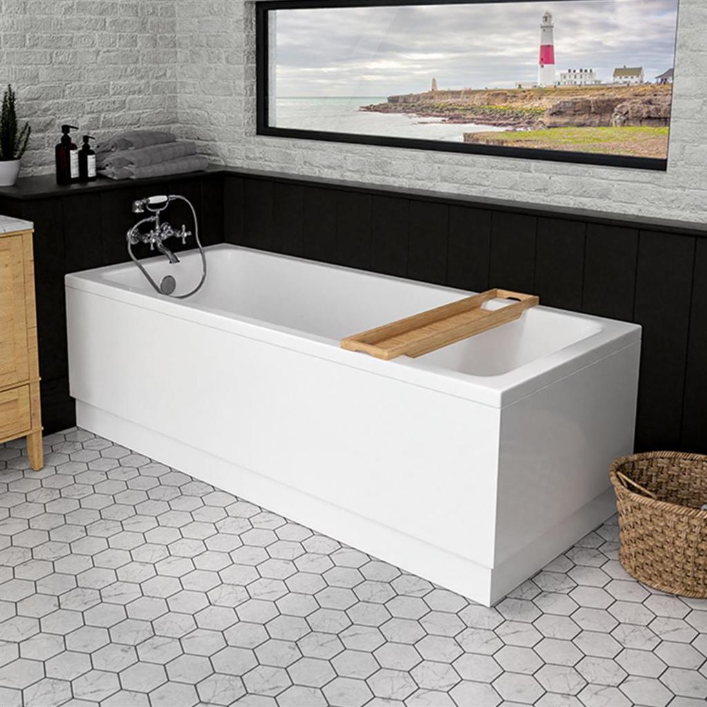 Eastbrook Portland Single Ended Bath Reinforced Beauforte 1600mm x 800mm - White - 42.1017 - TAP 'N' SHOWER