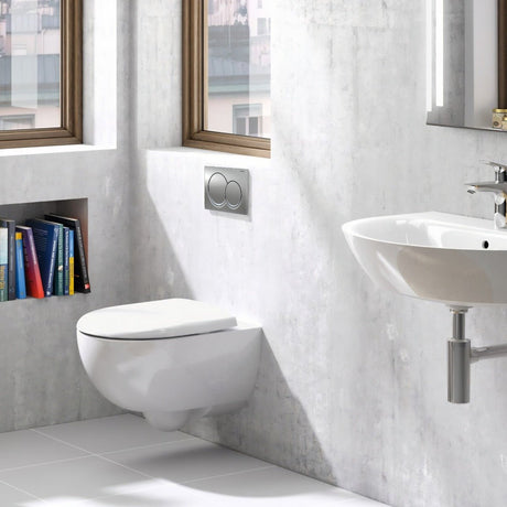 Geberit Alpha Frame and Cistern plus Alpha01 Round Flush Plate 82cm - 458.035.21.2 - TAP 'N' SHOWER