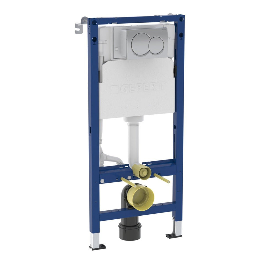 Geberit Alpha 112cmH Frame & Cistern plus Alpha01 Round Flush Plate - Blue - 458.041.21.2 - TAP 'N' SHOWER