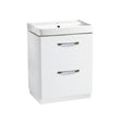 Tavistock Compass Gloss White 600mm Double Drawer Freestanding Basin Vanity Unit ONLY - CM600FDW