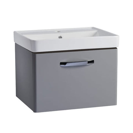 Tavistock Compass Gloss Light Grey 600mm Wall Mounted Basin Vanity Unit ONLY - CM600WG