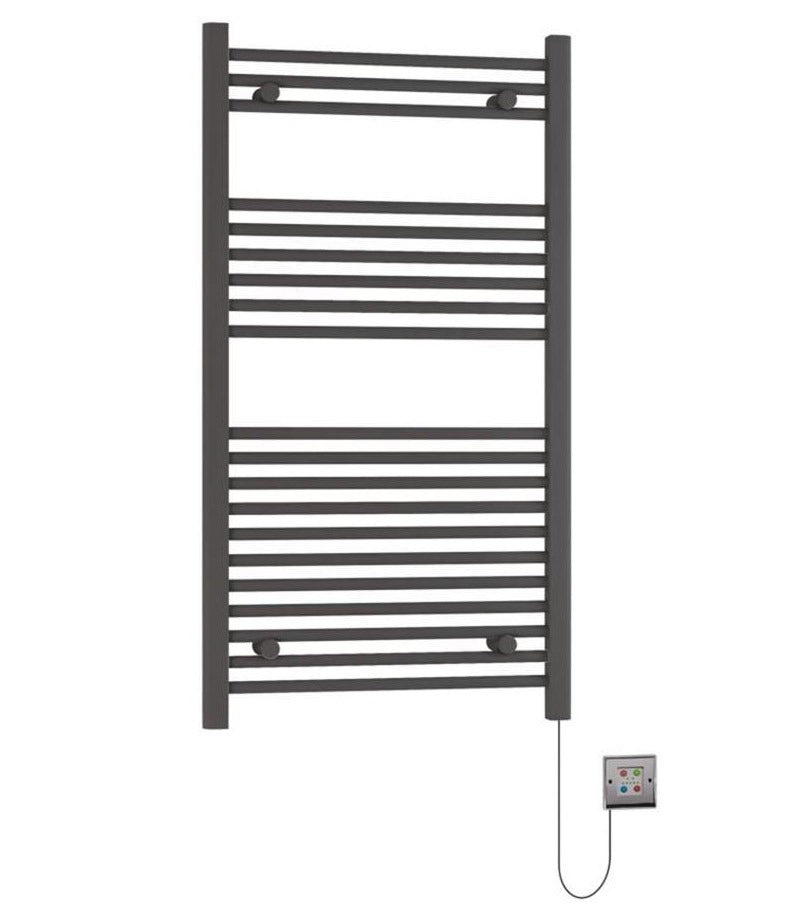 Eastbrook Biava Dry Element Straight Ladder Towel Radiator 1100mm x 600mm - Matt Anthracite - 47.0012 - TAP 'N' SHOWER