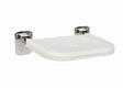 Bathex Distinction Friction Shower Seat with Mirror Polish Stainless Steel Backplates - White & Mirror Polish - 49879
