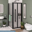 Eastbrook Vantage 2000 Bifold Shower Door 760mm - Matt Black - 49.0048 - TAP 'N' SHOWER
