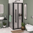 Eastbrook Vantage 2000 Bifold Shower Door 900mm - Matt Black - 49.0052 - TAP 'N' SHOWER