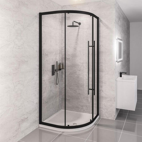 Eastbrook Vantage 2000 Quadrant Shower Enclosure 1000mm - Matt Black - 49.0060 - TAP 'N' SHOWER