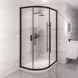Eastbrook Vantage 2000 Offset Quadrant Shower Enclosure 1000mm x 900mm - Matt Black - 49.0070 - TAP 'N' SHOWER