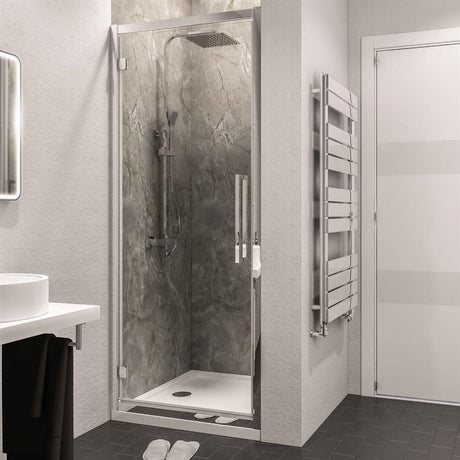 Eastbrook Corniche 8mm Framed Hinged Door 800mm - Chrome - 49.3103 - TAP 'N' SHOWER