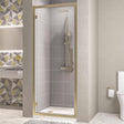 Eastbrook Corniche 8mm Framed Hinged Door 700mm - Brushed Brass - 49.3112 - TAP 'N' SHOWER
