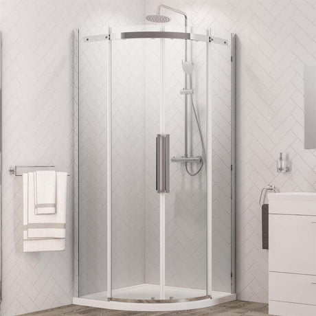 Eastbrook Corniche 2000 Double Door Quadrant Shower Enclosure 800mm x 800mm - Chrome - 49.3201 - TAP 'N' SHOWER