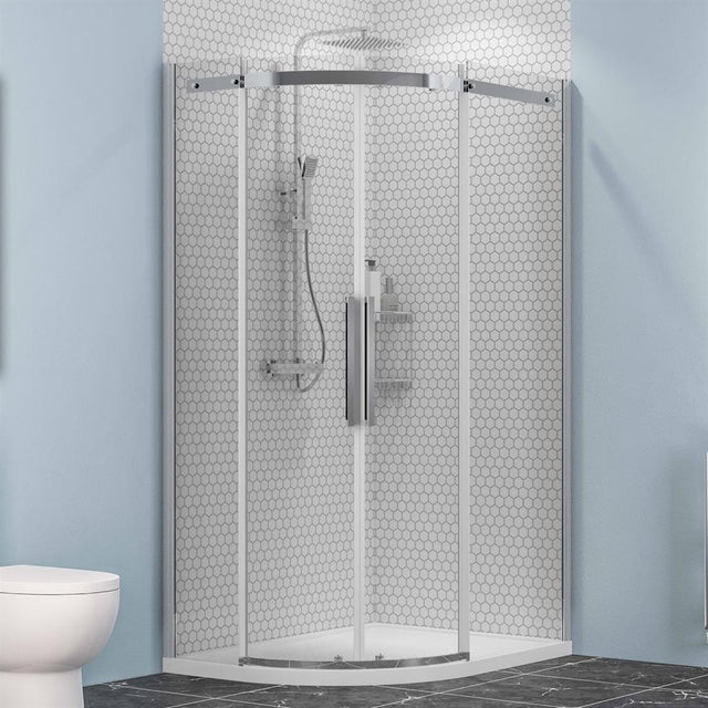 Eastbrook Corniche 2000 Double Door Offset Quadrant Shower Enclosure Right Hand 1200mm x 900mm - Chrome - 49.3207 - TAP 'N' SHOWER