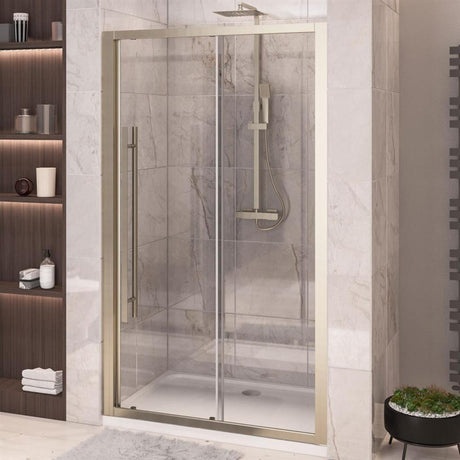 Eastbrook Vantage 2000 Sliding Shower Door 1100mm - Matt Black - 49.0006 - TAP 'N' SHOWER