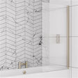 Eastbrook Fluted Right Hand Glass 6mm Straight Hinged Bath Screen 1400mm x 800mm - Brushed Brass - 49.5106 - TAP 'N' SHOWER