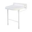 Bathex Essential One Piece Backplate Shower Seat with Stainless Steel Legs - White - 49720