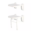 Bathex Professional Slotting Action white shower seat with stainless steel legs and aluminium brackets, foldable and sturdy.