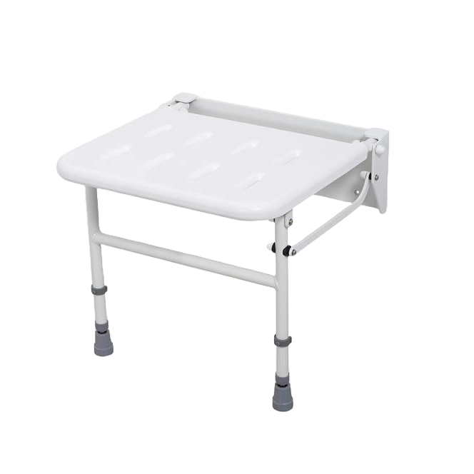 Bathex Professional Compact Shower Seat with Stainless Steel Legs - White - 49940