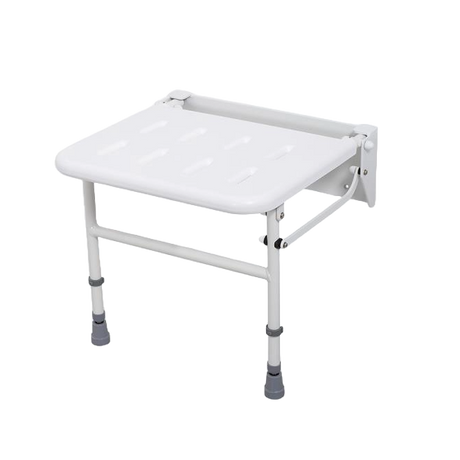 Bathex Professional Compact Shower Seat with Stainless Steel Legs - White - 49940