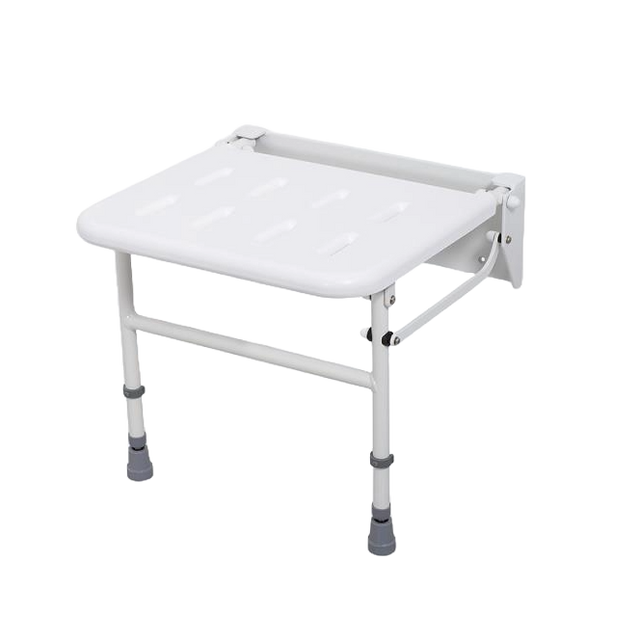 Bathex Professional Compact Shower Seat with Stainless Steel Legs - White - 49940
