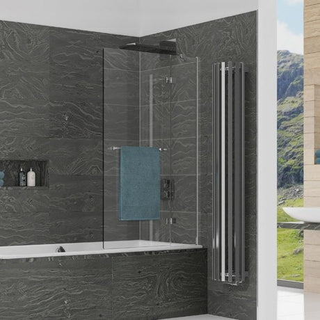 Kudos Inspire 2 Panel In-Swing Bath Screen with Towel Rail 1500 x 950mm RH  6mm Glass - 4BASC2PI6R