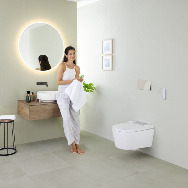Geberit VariForm Lay - On Washbasin Round 400mm Without Tap Hole Without Overflow - White - 500.768.01.2 - TAP 'N' SHOWER