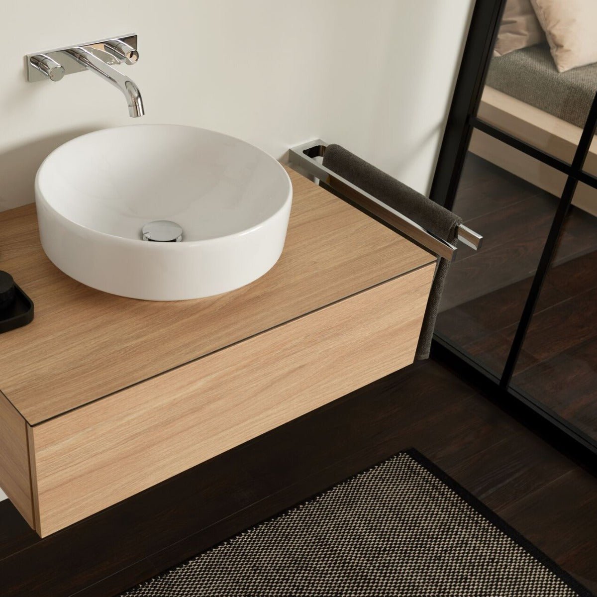 Geberit VariForm Lay - On Washbasin Round 400mm Without Tap Hole Without Overflow - White - 500.768.01.2 - TAP 'N' SHOWER