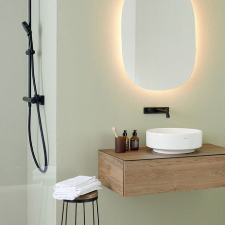 Geberit VariForm Lay - On Washbasin Round 400mm Without Tap Hole Without Overflow - White - 500.768.01.2 - TAP 'N' SHOWER