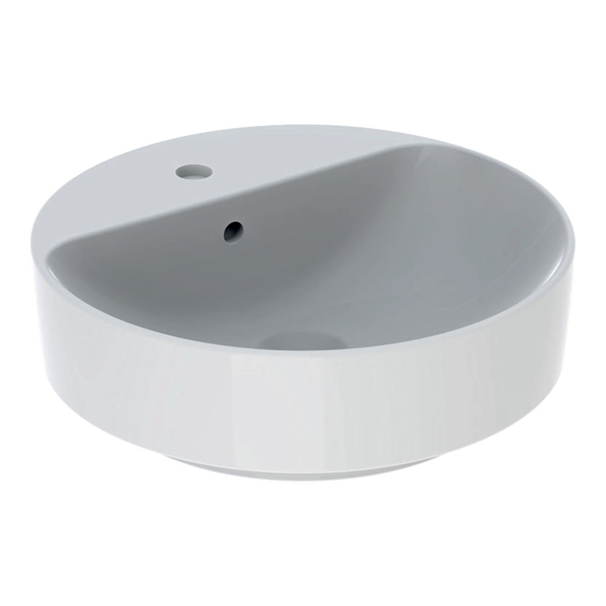 Geberit VariForm Lay - On Washbasin Round 450mm Tap Hole Overflow - White - 500.769.01.2 - TAP 'N' SHOWER