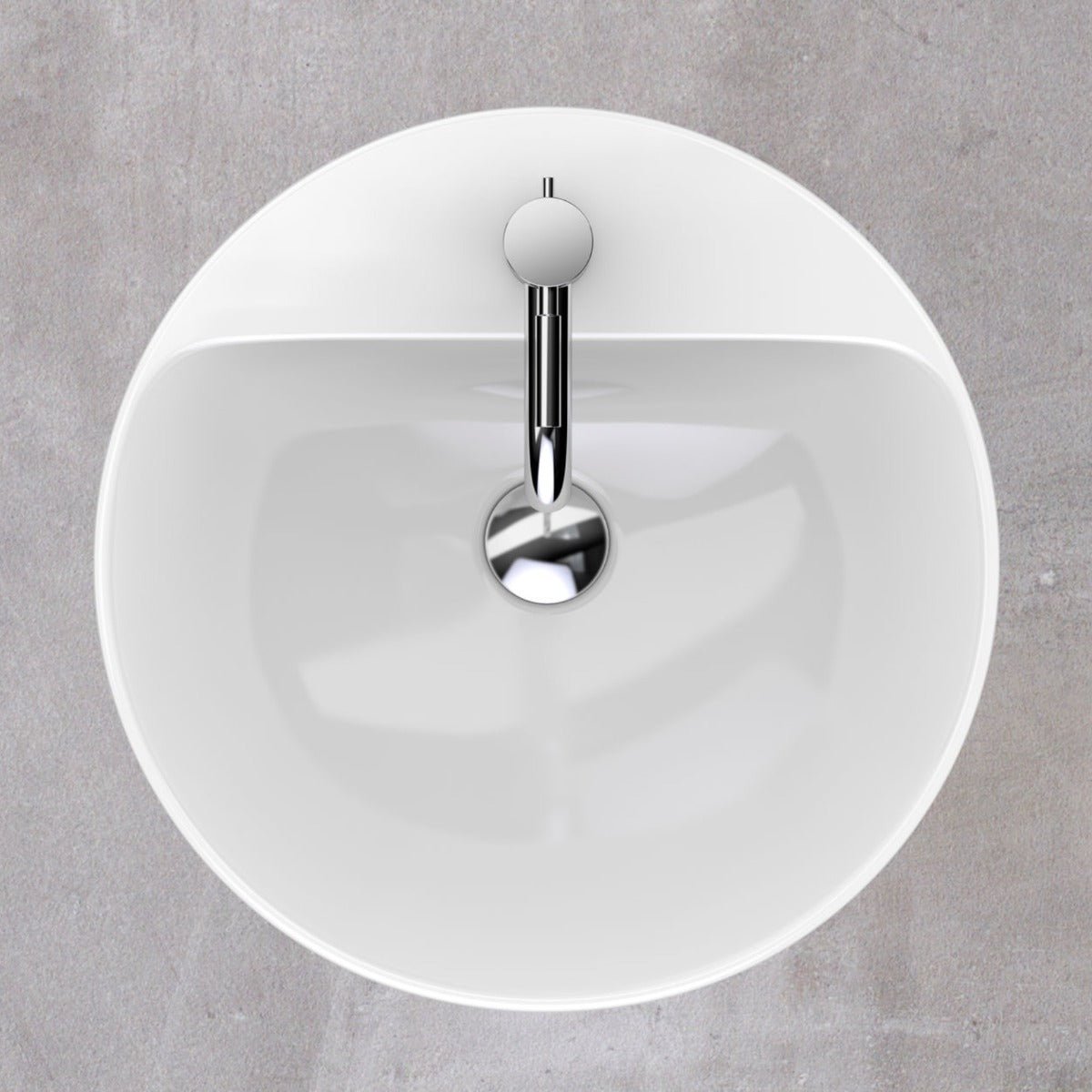Geberit VariForm Lay - On Washbasin Round 450mm Tap Hole Overflow - White - 500.769.01.2 - TAP 'N' SHOWER