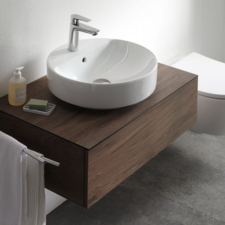 Geberit VariForm Lay - On Washbasin Round 450mm Tap Hole Overflow - White - 500.769.01.2 - TAP 'N' SHOWER