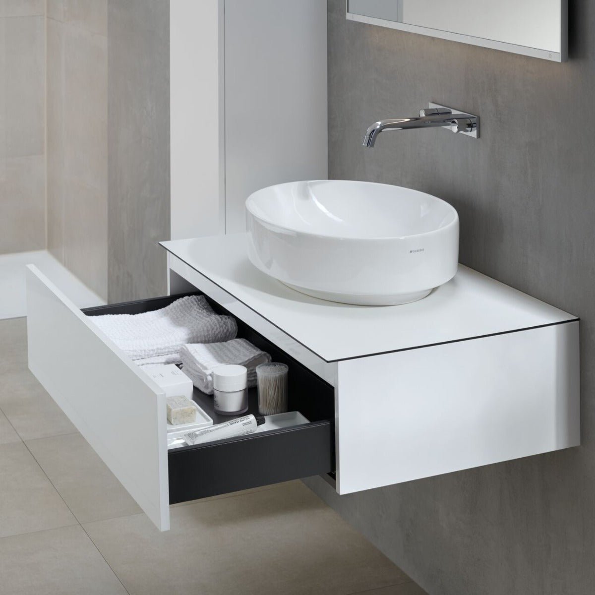 Geberit VariForm Lay - On Washbasin Oval 550mm Without Tap Hole Without Overflow - White - 500.771.01.2 - TAP 'N' SHOWER