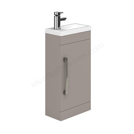 Oakham Nevada Floor Standing Vanity Unit & 1 Tap Hole Basin 400mm 1 Door - Cashmere