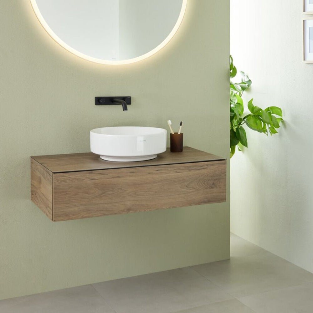Geberit VariForm Cabinet for Lay - On Basin One Drawer 900mmW - Hickory - 501.168.00.1 - TAP 'N' SHOWER