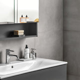 Geberit Selnova Two Drawer Slim - Rim Basin & Cabinet Set 800mm - Lava - 501.241.00.1 - TAP 'N' SHOWER