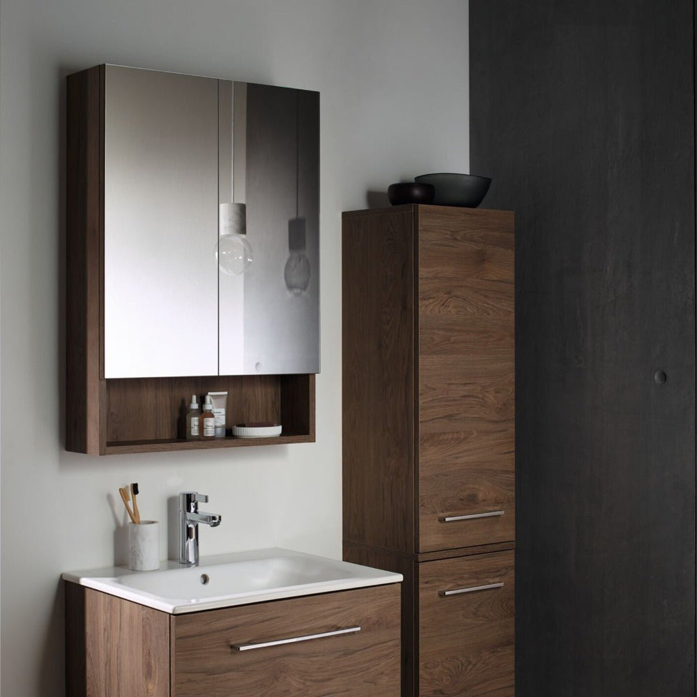 Geberit Selnova Slim - Rim Basin & Cabinet Boxed Set 550mm - Hickory - 501.250.00.1 - TAP 'N' SHOWER