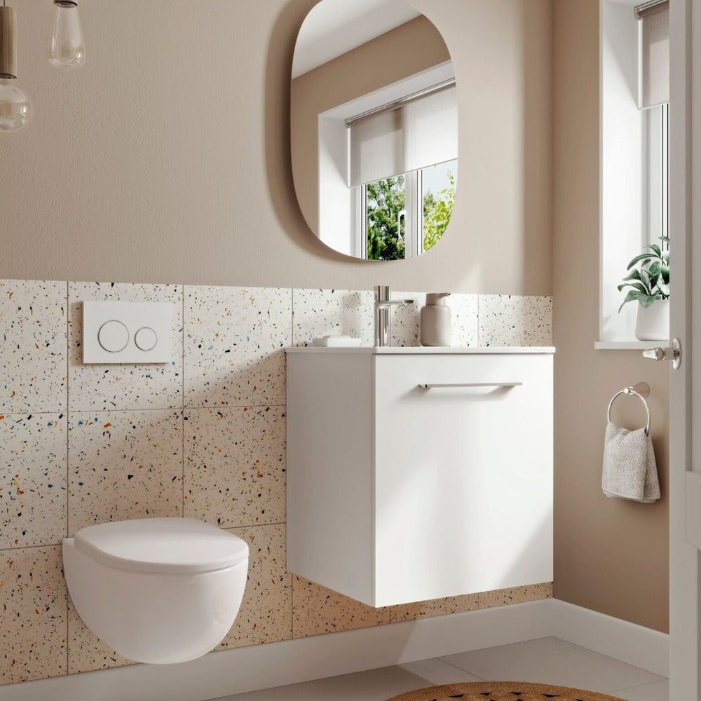 Geberit Selnova Slim - Rim Basin & Cabinet Boxed Set 600mm - White - 501.252.00.1 - TAP 'N' SHOWER