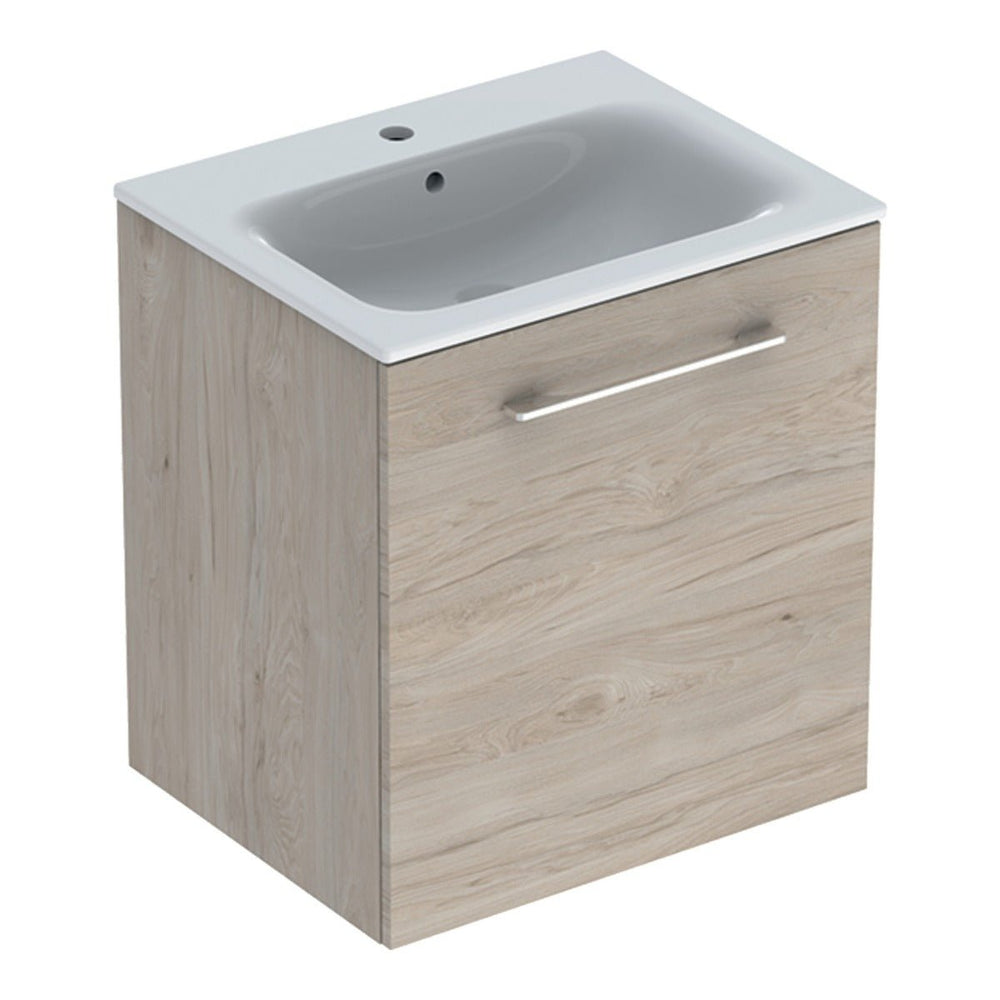 Geberit Selnova Slim - Rim Basin & Cabinet Boxed Set 600mm - Light Hickory - 501.255.00.1 - TAP 'N' SHOWER