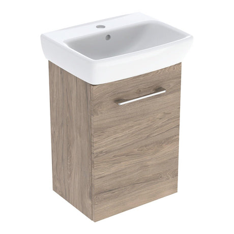 Geberit Selnova Basin & Cabinet Boxed Set 450mm - Hickory - 502.748.00.1 - TAP 'N' SHOWER