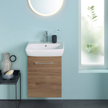 Geberit Selnova Basin & Cabinet Boxed Set 500mm - Hickory - 502.752.00.1 - TAP 'N' SHOWER