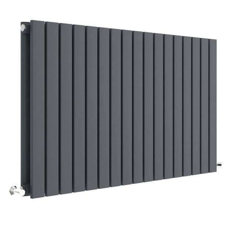 Hudson Reed Sloane Modern Double Designer Horizontal Radiator 600mm High x 992mm Wide - Anthracite - HLA56D