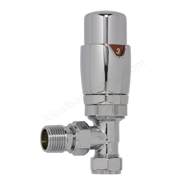 Oakham Thermostatic Radiator Valves Angled - 15mm - Chrome