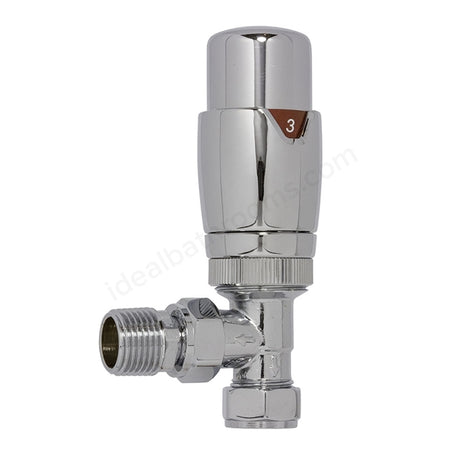 Oakham Thermostatic Radiator Valves Angled - 15mm - Chrome