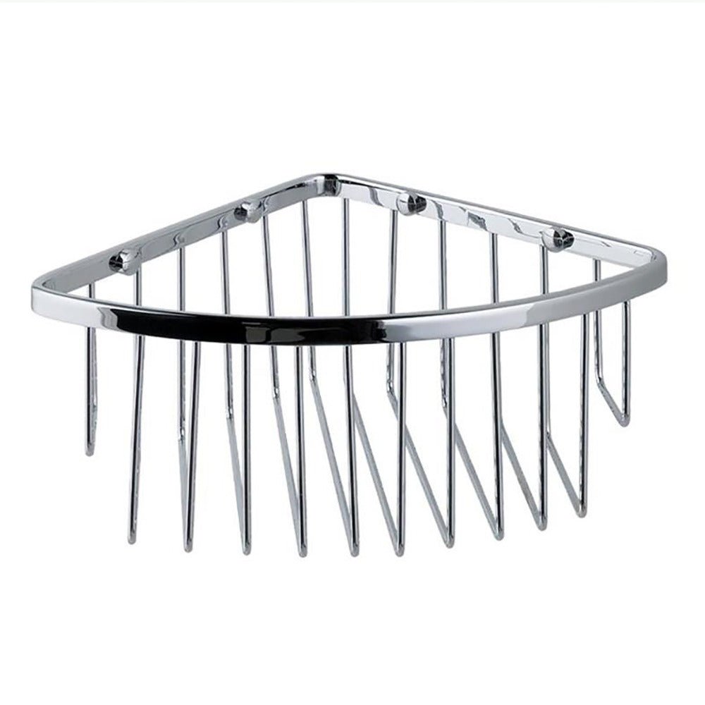 Eastbrook Wall Mounted 1 Tier Corner Basket 205mm - Chrome - 52.211 - TAP 'N' SHOWER