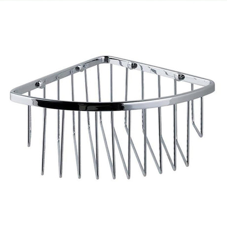 Eastbrook Wall Mounted 1 Tier Corner Basket 205mm - Chrome - 52.211 - TAP 'N' SHOWER