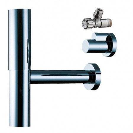 Hansgrohe Bottle Trap Flowstar with angle valves in chrome finish for plumbing installation