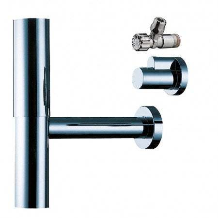 Hansgrohe Bottle Trap Flowstar with angle valves in chrome finish for bathroom plumbing