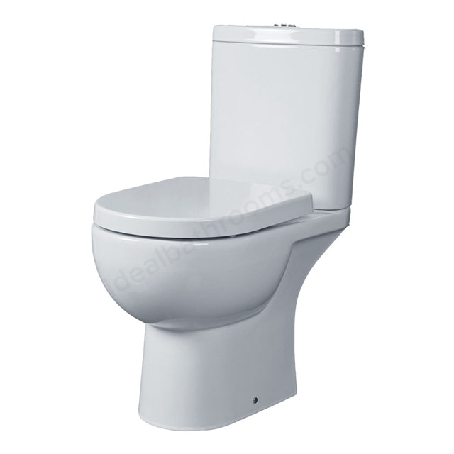 Oakham Lily Close Coupled Toilet Pan with Push Button Cistern - White